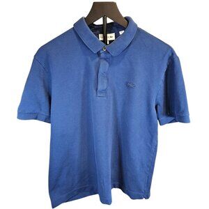 Lacoste Men’s XL Blue Polo Shirt Tonal Logo Regular Fit Peru Cotton